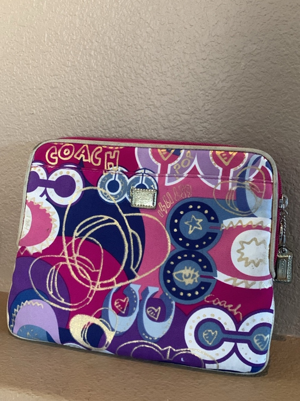 Coach Poppy Bright Multicolor Signature Tablet Sleeve